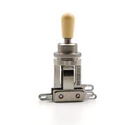Switchcraft Interrupteur à bascule 3 voies avec embout authentique, bascule courte pour guitare électrique Les Paul (pointe crème)