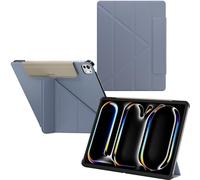 SwitchEasy Origami Étui 2024 pour iPad Pro 13" avec Porte-Crayon, étui de Protection pour iPad Pro 13" M4 (2024) avec Support Multi-Angle, étui Morandi Cover Case, Apple Pencil Pro Charging, Bleu