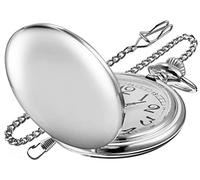 SwitchMe Montre de poche vintage avec chaîne, montre de poche classique à quartz avec cadran unique, montre de poche pour homme avec chaîne adaptée pour Noël, remise de diplôme, anniversaire, fête des