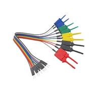Switian 10 Pièces Crochet de Test pour Analyseur Logique - Câbles 30cm 5 Couleurs avec Pince en Cuivre Pur et Ressort Anti-Dérapage - Compatible Breadboard