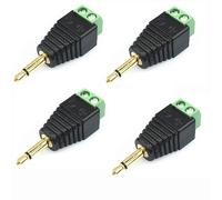 Switian 4 Prises connecteurs mâles Mono 3,5 mm vers 2 Broches pour Casque et écouteurs stéréo 1/8"