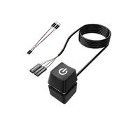 Switian Bouton Power PC Externe Power Button Bouton d'alimentation du PC Power Switch Bouton de démarrage Externe Câble d'extension 1.8M avec Bleu Lumière LED