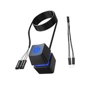 Switian Bouton Power PC Externe Power Button Bouton d'alimentation du PC Power Switch Bouton de démarrage Externe Câble d'extension 1.8M avec Bleu Lumière LED