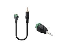 Switian Connecteur Jack 3.5mm,Câble de Connecteur de Borne à Vis 3,5 mm, 2 Broches 3,5 mm TS Mono Mâle à 2 Broches Trou Femelle Vis de Boulon Adaptateur de Type Casque AUX(avec Un Adaptateur)