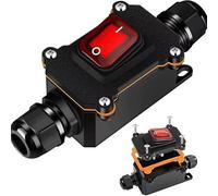 Switian Interrupteur Étanche IP67 12V 24V 20A DPST - Commuteur LED Rouge pour Moto, Bateau, Camping-Car, Éclairage Extérieur - Interrupteur à Bascule 4 Broches