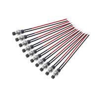 Switian Lot de 10 Interrupteurs Poussoirs Miniatures 7mm Précâblés NO/NC, 2 Broches, 3-24V/230V 1A, pour Arduino, Maquettes, Circuits Électroniques et DIY (Noir)