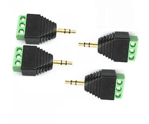 Switian Lot de 4 Adaptateurs Jack 3.5mm Mâle vers Bornier Femelle - Connexion Audio Stéréo sans Soudure - pour Câble Aux, Micro, Casque, Extension