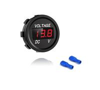 Switian Voltmètre Numérique LED Imperméable 5-48V DC - Capteur de Tension Universel pour Voiture, Moto, Camion, Bateau, Caravane (Affichage Rouge)