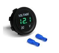 Switian Voltmètre Numérique LED Imperméable 5-48V DC - Capteur de Tension Universel pour Voiture, Moto, Camion, Bateau, Caravane (Affichage Vert)