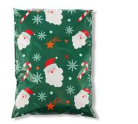 Switory Lot de 50 enveloppes d'expédition autocollantes puissantes pour vêtements de Noël pour petites entreprises - 25,4 x 33 cm - Vert