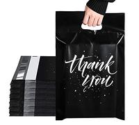 Switory Poly Mailers 10x13"(262x330mm) 100 Pcs Sacs d'expédition avec poignée Mise à niveau de conception Sacs postaux pour vêtements avec autocollants, sac étanches, le noir