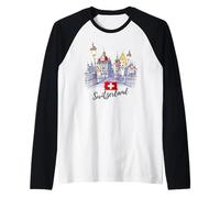Switzerland Graphic Tees - Novelty T-Shirts & Cool Designs Manche Raglan