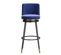 Swivel Bar Stools Set of 1/2/3/4, Modern Velvet Breakfast Island Chair Bastools with Back, Upholstered Seat & Metal Legs for Kitchen, Home Bar(4 PCS Gold Frame,75cm)