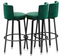 Swivel Bar Stools Set of 3, Modern Velvet Stools Chair with Back, Kitchen Counter Height Breakfast Chair Set for Kitchen Island(Green Black Frame,65cm)