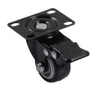 Swivel Caster Wheel - 75 mm Furniture Roller, Locking Mobility, Cast Iron Pvc Construction | Quiet 360 Degree Cart Unit for Cabinets Carts Tables Safety Control Brake Stability Secure Kit