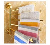 Swivel Gold Bathroom Towel Holder Swing Out Towel Racks for Bathroom Kitchen Wall Mount Drying Racks for Laundry Rustproof Solid Aluminium Towel Hanger Storage Organizer Space Saving Towel Rails (Col