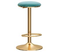Swivel Stool Tool Upholstered Gold Metal Base for Counter Cafe Kitchen Breakfast Pub, Hauteur réglable 65-80 cm, Gris (Vert)