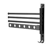 Swivel Towel Rack, 4-Arm Wall Hanger, 12.8x11.97 inches Swing Out Mount Organizer, Space-Saving Bar Holder for Bathroom Laundry Shower Balcony Kitchen Storage Drying Utility Modern Interior Fixture