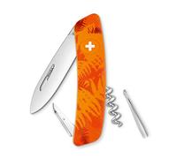 SWIZA Suisse Canif D01 Camo Fougère Orange, antidérapante, 6 Caractéristiques