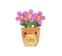 Swizzels Love Hearts 38012 Peluche en Forme de Pot de Fleurs 18 cm Jaune/Orange/Rose