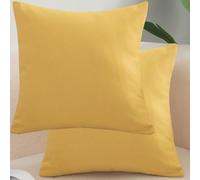 SWJ-swjssb 2 Pcs Taie d'oreiller 40x60,50x70,60x60,50x50 Housse De Coussin 40x40,45x45 Housse Oreiller pour Linen Décorative Chambre Canapé avec Éclair Invisible Taie Oreiller(Yellow,50x50 cm)