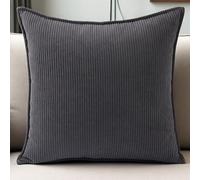 SWJ-swjssb Decorative Housse De Coussin en Velours Côtelé Canapé Rectangulaire Carré Taie d'oreiller Douce pour Maison Salon Chambre Lit Clac Housse Oreiller(Charcoal Grey,60x100)