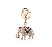 SWJEWEL Porte-clés éléphant en strass pour femme avec cristal porte-bonheur personnalisé, noir, Small