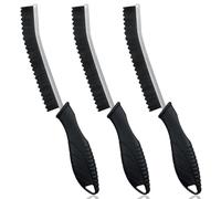 SWKJ Crevice Lot de 3 brosses de nettoyage à poils durs pour salle de bain, cuisine, salle de bain, carrelage, rainure, fenêtre (3 x noir)