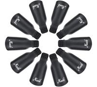 SWKJ Lot de 10 pinces à ongles, clips de dissolvant de vernis à ongles, clips pour enlever le vernis UV des orteils et des doigts (noir)