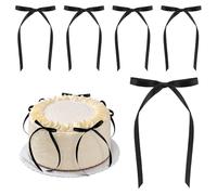 SWKJ Lot de 20 décorations de gâteau en forme de nœud réutilisables pour anniversaire de mariage, fête prénatale, anniversaire de mariage, fête de mariage (noir)