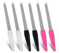 SWKJ Lot de 6 limes à ongles en métal pour ongles naturels avec grain saphir, accessoires professionnels pour une utilisation en salon à domicile, ensemble de limes à ongles pour façonner les ongles