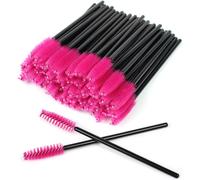 Swkj Lot De 60 Pinceaux À Cils Jetables, Boes De Sourcils, Applicateurs De Mascara, Pinceaux À Huile De Ricin, Outils De Maquillage (Rose Rouge)