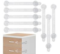 SWKJ Lot de 8 verrous de sécurité réglables pour enfants - Verrous de sécurité transparents pour réfrigérateur, armoire, tiroir, toilettes, installation facile, pas de perçage nécessaire