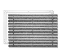 SWmat Tapis Aluminium pour l'intérieur et l'extérieur Paillasson en Aluminium y Compris Le Cadre de Montage pour l'installation, Gris, 80 x 60 cm