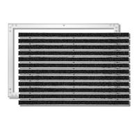 SWmat Tapis Aluminium pour l'intérieur et l'extérieur Paillasson en Aluminium y Compris Le Cadre de Montage pour l'installation, Noir, 80 x 60 cm