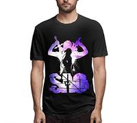 Swo-RD AR-T Onl-Ine Men's Round Neck Short Sleeve Top Pure Cotton Pullover Manches Courtes(Medium)