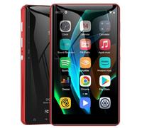 SWOFY Lecteur MP3 de 80 Go avec Bluetooth et WiFi, écran tactile de 4,0 pouces, stéréo portable, radio FM, enregistreur, e-book et navigateur (noir) (rouge)