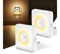 Swoieltr 2PCS Veilleuse Prise Électrique avec Détecteur de Mouvement,Veilleuse Prise 3 Modes: Détection/Permanent/Éteint. Minuterie et Intensité Réglable .Parfait pour Chambre, Salon, Salle de Bain