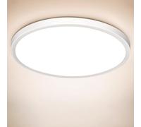 Swoieltr Led Plafonnier Ø22CM, Plafonier LED 4000K 18W 1600LM Plafonnier Chambre Luminaire Cuisine IP44 Etanche Lampe Cuisine Plafond pour Salon, Balcon, Couloir, Garage, Bureau, Chambr à Coucher