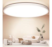 Swoieltr Luminaire de Salle de Bain Moderne LED 48W, Ø50CM Grand Plafonnier LED Rond 4800LM 4000K Blanc Neutre Lumiere Plafonnier Très Grand Ultra-Fin Lumiere Cuisine IP44 pour Salon, Bureau, Couloir