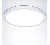 Swoieltr Plafonnier LED Salle de Bain, 6500K Lumiere Plafond Plafonnier LED Rond 22cm 18W 1600LM Éclairage de Plafond IP44 Etanche Ultra-Mince Leds pour Chambre, Salon, Couloir, Cuisine, Bureau