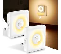 Swoieltr Veilleuse LED avec capteur de mouvement, 2 pièces, prise de veilleuse LED avec 3 modes