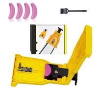 SWOJG Outil d'affûtage portable pour tronçonneuse, aiguiseur de dents de tronçonneuse universel, facile à utiliser, gabarit d'affûtage pour tronçonneuse de 30,5 à 55,9 cm, 3 + 1 pierres à aiguiser