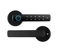 Swokely Serrure de porte intelligente avec empreinte digitale et poignée, serrure de porte biométrique sans clé 4 en 1 avec empreinte digitale, 4 façons de déverrouiller, pour épaisseurs de porte de