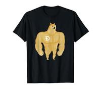 Swole Doge Shiba Workout Funny Dogecoin Crypto Buff Dog Meme T-Shirt Graphique avec Valeur, Homme, Noir, M