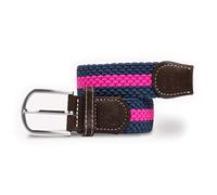 SWOLE PANDA Ceinture tissée recyclée, unisexe - Ceinture élastique pour homme et femme - Boucle de ceinture extensible, Rayures roses riches, L (36-42" / 91-107cm)