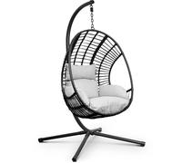 Swoods XXL Chaise suspendue avec support - Chaise suspendue Pour l'intérieur et l'extérieur - Coussins inclus - Egg Chair - Jusqu'à 150kg