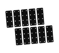 SWOOMEY 10 Pièces Équerre de Fixation Plate Droite Noir Renfort Meuble Réparation Supports Plats Robustes pour Étagères Tables Bureaux