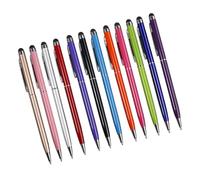 SWOOMEY 12pièces Lot de Stylos à Bille avec Stylet Capacitif Slim pour Écran Tactile Smartphones Tablettes Bureau Écriture Et Dessin Couleurs Aléatoires