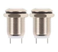 SWOOMEY 2 Pièces Bouton-poussoir de Sonnette Rond en Cuivre Nickelé Résistant aux Intempéries, Kit de Remplacement Simple Porte D'entrée Extérieure